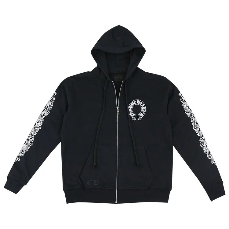 CHROME HEARTS HORSE SHOE FLORAL ZIP-UP